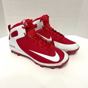Nike Alpha Huarache Pro Mid Baseball Cleats Red & White 923433-611 Size 11